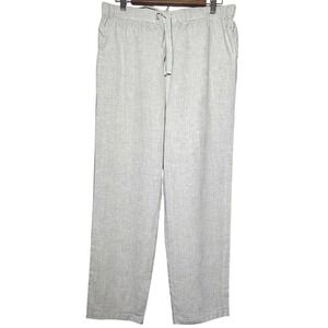 Quince Linen Drawstring Pants Womens Large Oatmeal Beige Excellent Relaxed Fit